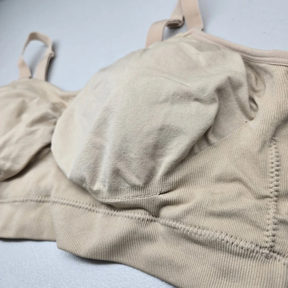 Kindred Bravely Women Bra XL Beige Nursing Wireless Lightly‎ Lined Adjustable